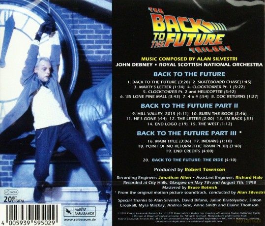 Back To The Future Trilogy soundtrack (Powrót do Przyszłości) (Alan Silvestri) [CD]
