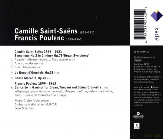 Alain/Martinon/Orch.National D: Saint-Saens/Poulenc: Sym.No.3/C [CD]