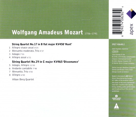 Alban Berg Quartet: Mozart: String Quartets 17&19 [CD]