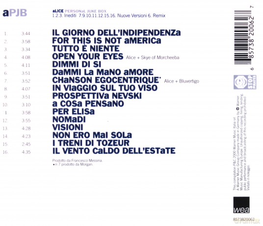 Alice: Personal Juke Box (Best Of) [CD]