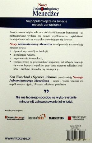 Nowy Jednominutowy Menedżer - dr Kenneth Blanchard, Spencer Johnson [KSIĄŻKA]