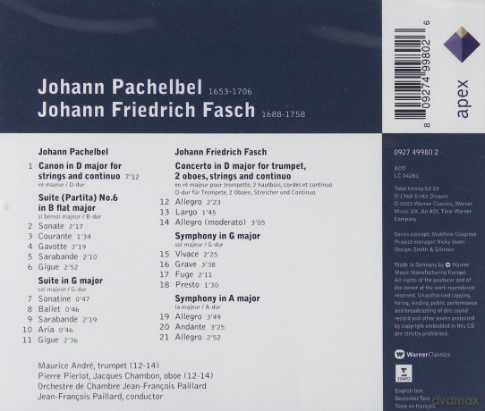 Andre/Paillard: Pachelbel: Canon 2suites/Trompetenko [CD]