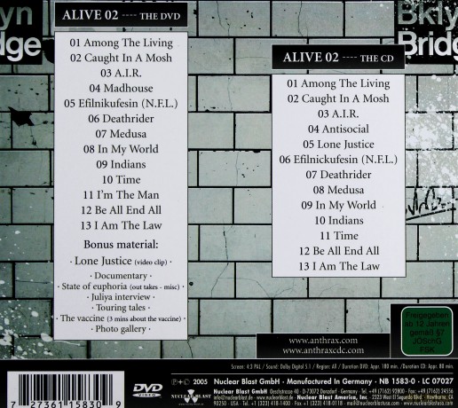 Anthrax: Alive 2 (2005) The Special Edition (digipack) [CD]+[DVD]