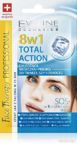 Eveline Face Therapy Total Action 8w1 Maseczka chłodząco-peelingująca 7ml [KOSMETYKI]