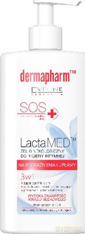 Eveline Lactamed żel do higieny intymnej 3w1 na podrażnienia i upławy 250ml [KOSMETYKI]