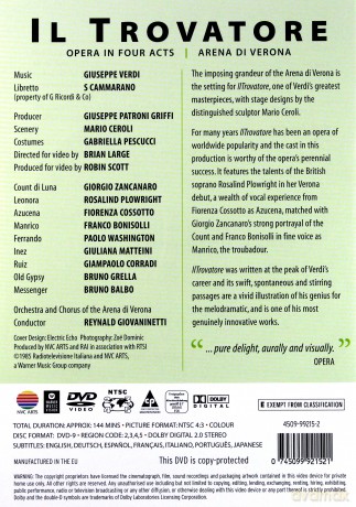 Arena Di Verona: Verdi: Il Trovatore [DVD]