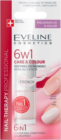 Eveline Nail Therapy Lakier Odżywka 6w1 Care & Colour French 5ml [KOSMETYKI]