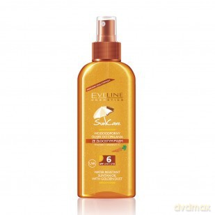 Eveline Sun Care Wodoodporny olejek do opalania SPF 6 ze Złotym pyłem [KOSMETYKI]