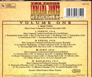 The Young Indiana Jones Chronicles: Volume One soundtrack (Kroniki Młodego Indiany Jonesa) (Laurence Rosenthal) [CD]