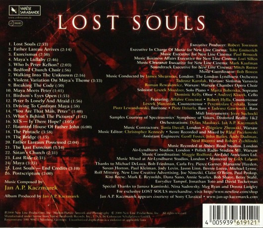Lost Souls soundtrack (Stracone Dusze) (Jan A. P. Kaczmarek) [CD]