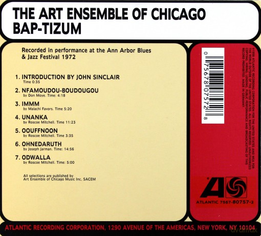 Art Ensemble Of Chicago: Bap-Tizum (Live At Ann Arbor) [CD]