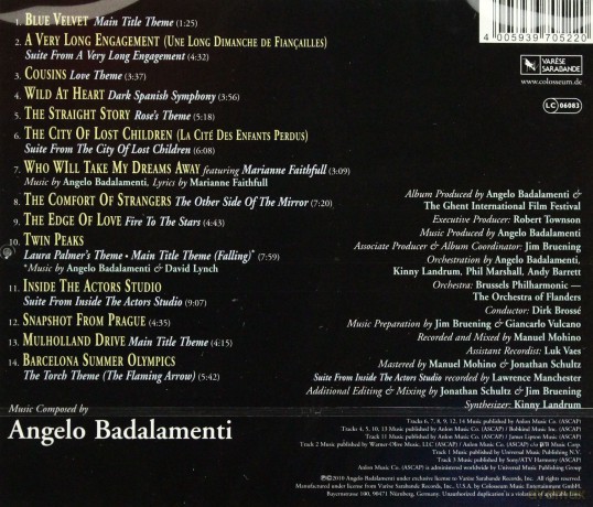 Angelo Badalamenti: Music For Film And Television [CD]