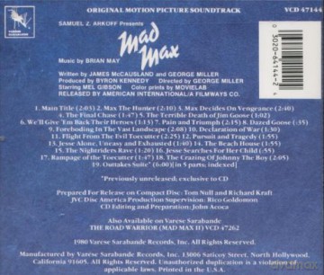 Mad Max soundtrack (Brian May) [CD]