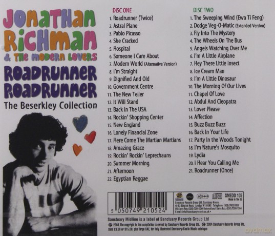 Jonathan Richman And The Modern Lovers: Roadrunner Roadrunner The Beserkley Collection [2CD]