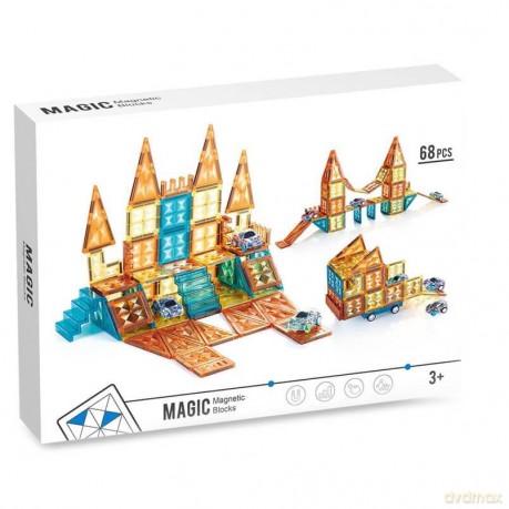Klocki magnetyczne 3D konstrukcyjne 68el [KLOCKI]