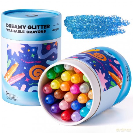 Kredki żelowe Silky brokatowe wykręcane 24 kolory
