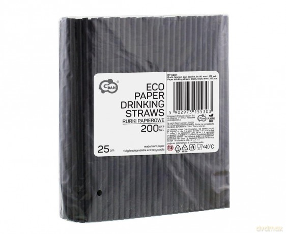 Rurki papierowe czarne 8x252mm 200szt