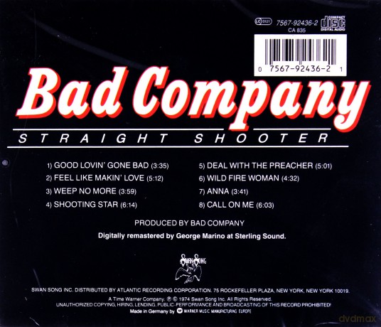 Bad Company: Straight Shooter (Remastered) [CD]