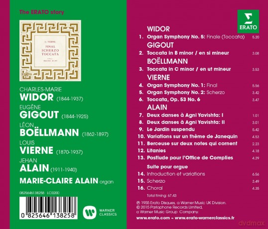 Marie-Claire Alain: Widor/Gigout/Boëllmann: Toccatas [CD]