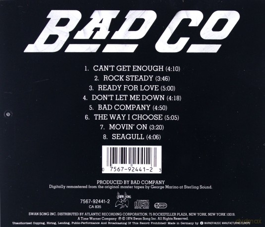 Bad Company: Bad Company (Remastered) [CD]