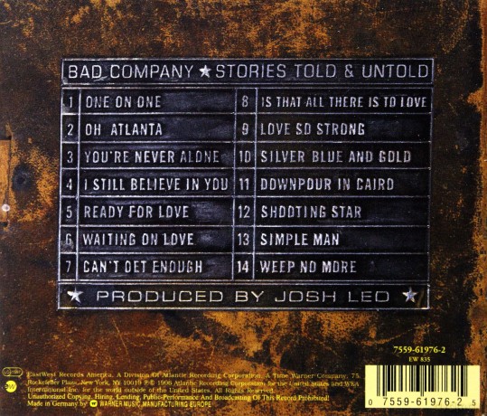 Bad Company: Stories Told And Untold [CD]