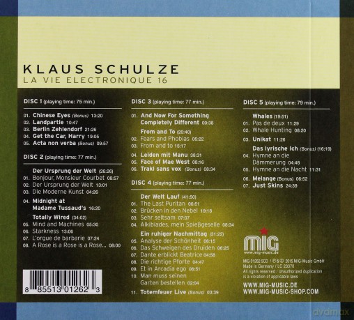 Klaus Schulze: La Vie Electronique 16 [5CD]
