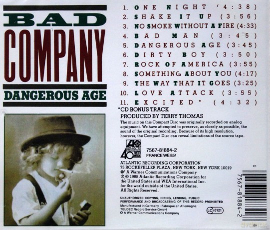 Bad Company: Dangerous Age [CD]