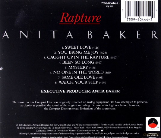 Anita Baker: Rapture [CD]