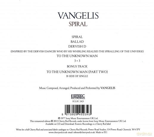 Vangelis: Spiral (Remastered) [CD]
