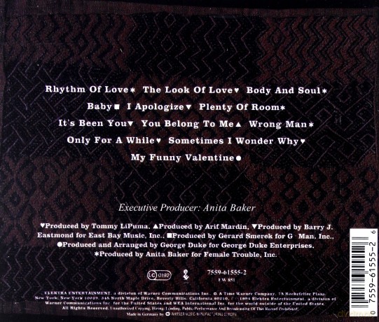 Anita Baker: Rhythm Of Love [CD]