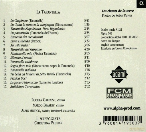 La Tarantella: Antidotum Tarantulae [CD]