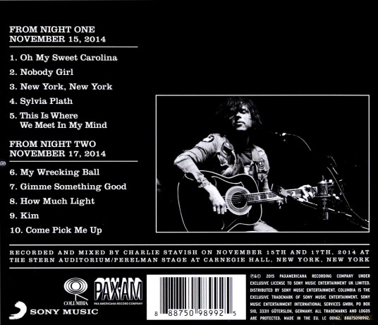Ryan Adams: Ten Songs from Live at Carnegie Hall [CD]