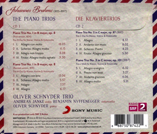 Oliver Schnyder Trio: Brahms: The Piano Trios [2CD]