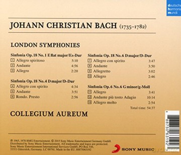 Collegium Aureum: Johann Christian Bach: Londoner Sinfonien [CD]