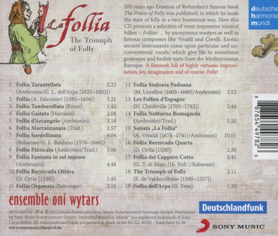 Oni Wytars: La follia - The Triumph of Folly [CD]