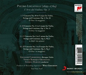 Giuliano Carmignola: Locatelli: L'arte del violino, Op. 3 [CD]