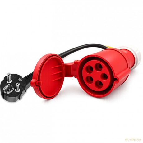 Adapter siłowy do ładowarek EV | gniazdo CEE 16A 5P | Przejściówka 400V na SCHUKO 230V | max 16A | 3.5kW
