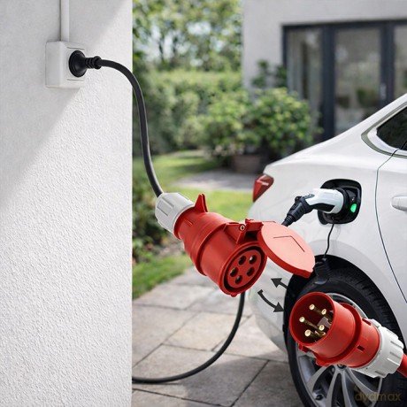 Adapter siłowy do ładowarek EV | gniazdo CEE 16A 5P | Przejściówka 400V na SCHUKO 230V | max 16A | 3.5kW