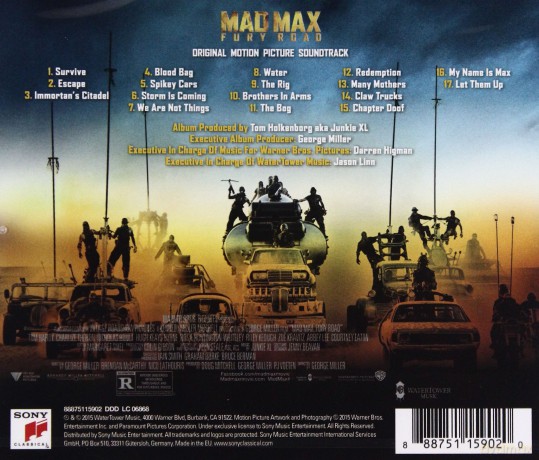 Mad Max: Fury Road soundtrack (Mad Max Na Drodze Gniewu) (Junkie XL) [CD]