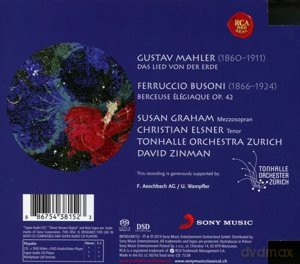 David Zinman: Mahler: Das Lied von der Erde, Busoni: Berceuse Elegiaque [SACD]