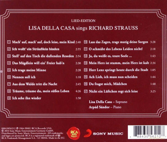 Lisa della Casa: Richard Strauss: Lieder [CD]