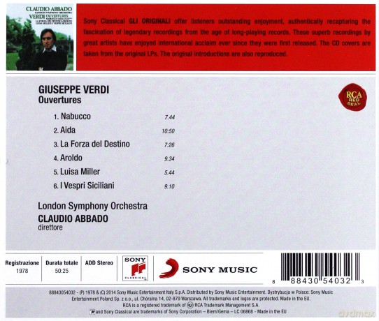 Claudio Abbado: Verdi: Overture (Remastered) [CD]