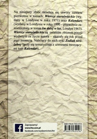 Wiersze staroświeckie Kalendarz - Hemar Marian [KSIĄŻKA]