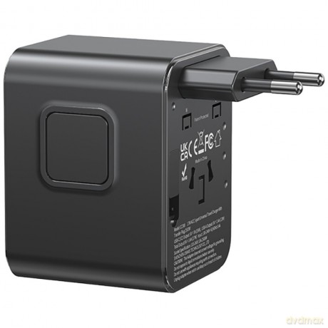 Ładowarka travel adapter 17W CC308 USB-C + USB-A 4w1 US/AU/EU/UK czarna