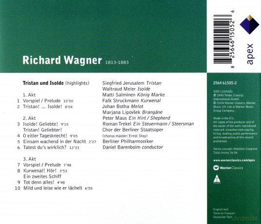 Daniel Barenboim: Richard Wagner: Tristan Und Isolde [CD]