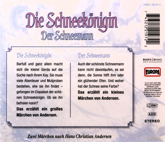 Andersen Hans Christian: Die Schneekoenigin - Der Schneemann [CD]