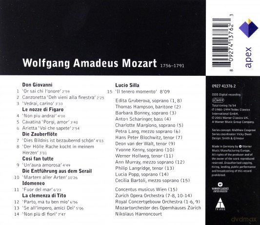 Bartoli / Gruberova / Hampson / Harn: Mozart: Famous Opera Arias From D [CD]