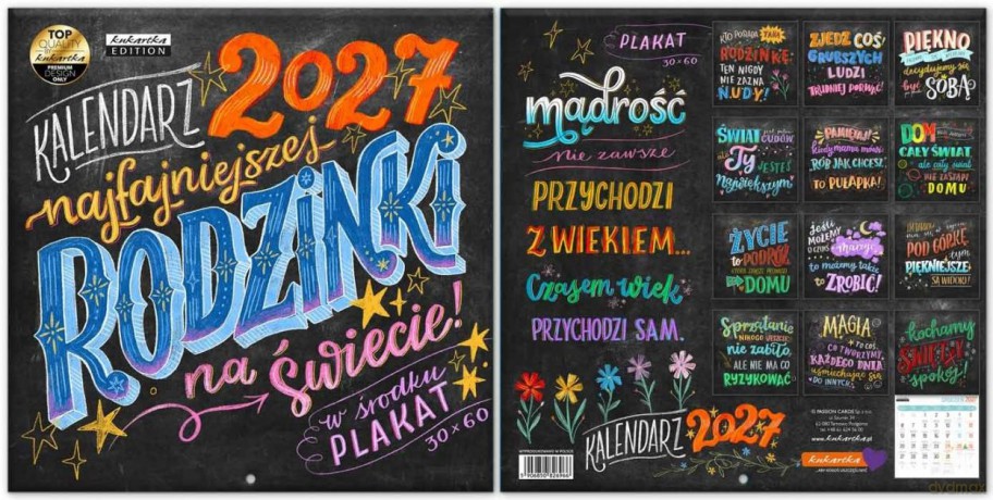 Kalendarz 2027 ścienny Classic Q Tablica rodzinki [KALENDARZ]