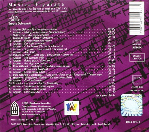 Ars Cantus: Musica Figurata In Wroclaw And Silesia I [CD]