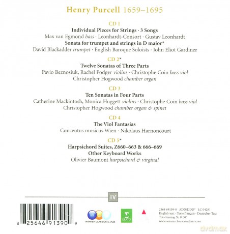 Baumont/Hogwood/Harnoncourt/+: Purcell: Edition4-Instrumental Music [5CD]